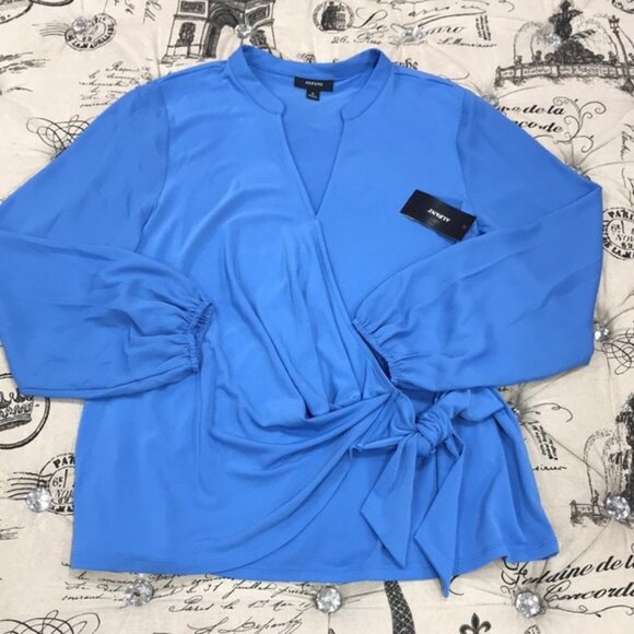 Alfani Faux-Wrap Surplice Top - Picture 2 of 6